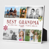 Beste Oma Blume 6 FotoCollage Keepake Fotoplatte (Seite)