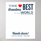 Beste Oma Custom Handprint Vorlage Poster (Vorne)