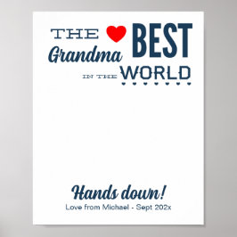 Beste Oma Custom Handprint Vorlage Poster