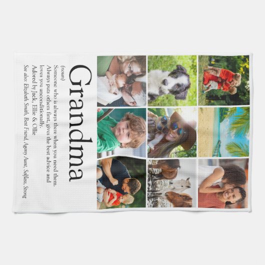 Beste Oma Definition 9 FotoCollage Geschirrtuch (Horizontal)