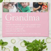 Beste Oma Definition 9 FotoCollage Rosa Geschirrtuch (Gefaltet)