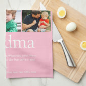 Beste Oma Definition 9 FotoCollage Rosa Geschirrtuch (Viertel Falte)