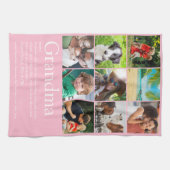 Beste Oma Definition 9 FotoCollage Rosa Geschirrtuch (Horizontal)