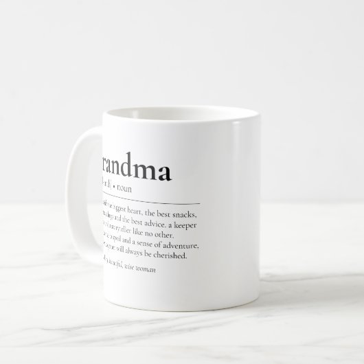 Beste Oma Definition Moderne Großmutter Kaffeetasse (Vorderseite Links)