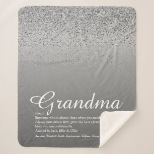 Beste Oma Definition Silber Glitter Sherpadecke