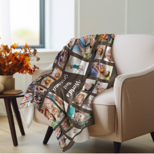 Beste Oma der Welt 32 Familienfoto-Collage Braun Fleecedecke