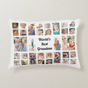 Beste Oma der Welt 32 Familienfoto-Collage Weiß Dekokissen