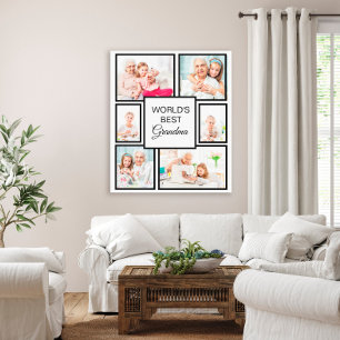Beste Oma der Welt Enkelkind 6 Foto-Collage Leinwanddruck