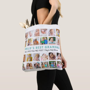 Beste Oma der Welt - Enkelkinder 24 Foto-Collage  Tasche