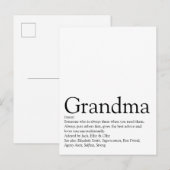 Beste Oma der Welt, Großmutter Definition Postkarte (Vorne/Hinten)
