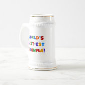 Beste Oma der Welt in hellen Farben Bierglas (Vorderseite Links)