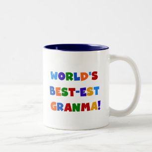 Beste Oma der Welt in hellen Farben Zweifarbige Tasse