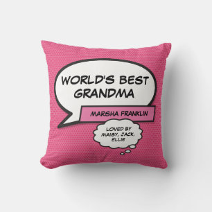 Beste Oma der Welt Modern Cool Pink Lustig Kissen