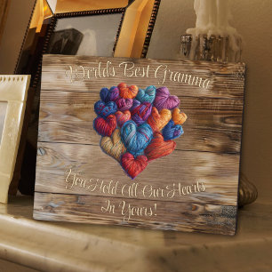 Beste Oma der Welt Name Personalisiertes Herz Fotoplatte
