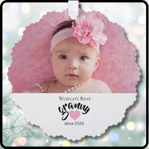 Beste Oma der Welt seit Jahr Foto Cute Ornament Karte