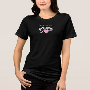 Beste Oma der Welt Süßes Herz Schwarz Elegant Tri-Blend Shirt