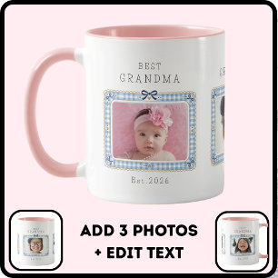 Beste Oma Est Benutzerdefiniertes Datum 3 Foto Cut Tasse