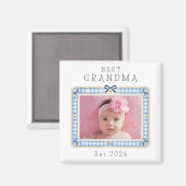 Beste Oma Est Benutzerdefiniertes Datum Foto Cute Magnet (Vorderseite/Rückseite)
