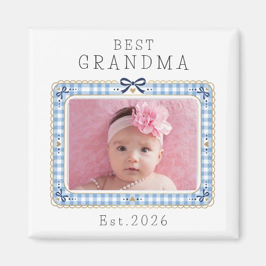 Beste Oma Est Benutzerdefiniertes Datum Foto Cute Magnet (Vorne)