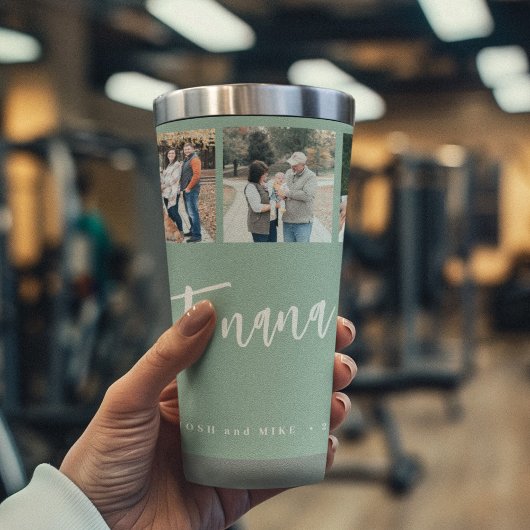 Beste Oma ever 5 Foto-Collage personalisiert  Thermobecher