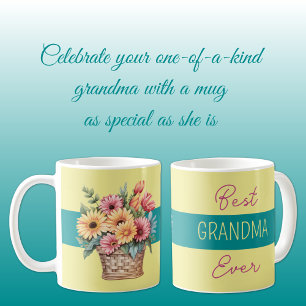 Beste Oma ever Gerbera Blumen gelb Kaffeetasse