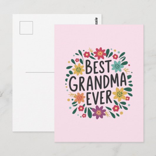 Beste Oma ever Postkarte (Vorne/Hinten)
