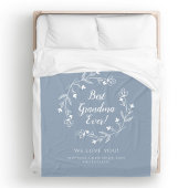 Beste Oma Familie Keepake Grandkids Dusty Blue Fleecedecke