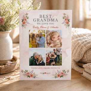Beste Oma Foto-Collage Floral Feiertagskarte