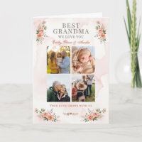 Beste Oma Foto-Collage Floral