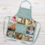 Beste Oma Foto Collage Sage Green Schürze<br><div class="desc">Ein schönes Geschenk für die beste Oma der Welt. Personalisieren Sie dieses Foto Collage Schürze mit acht Bildern von ihren Enkelkindern, Kindern, anderen Familienmitgliedern, Haustieren, etc. Stellen Sie sich "Best Oma der Welt" vor, ob sie "Oma", "Nana", "Abuela" usw. genannt wird, und fügen Sie ihre Enkel als Signatur hinzu, alles...</div>