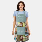 Beste Oma Foto Collage Sage Green Schürze (Getragen)