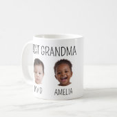 Beste Oma Foto Schwarz Text Weiße Tasse (Vorderseite Links)