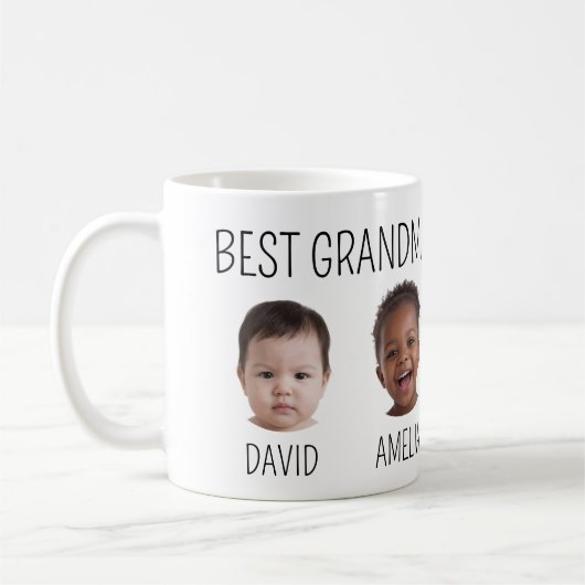 Beste Oma Foto Schwarz Text Weiße Tasse (Links)