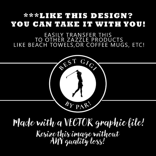 Beste Oma Gigi Golfer Monogram Sports Pro Black Golfhandtuch