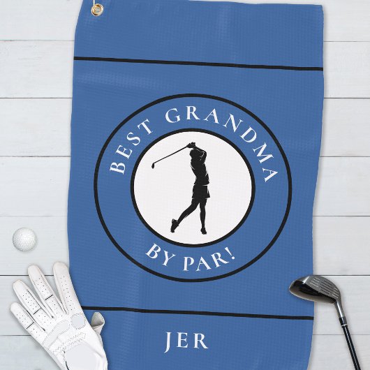 Beste Oma Golfer Mit Monogramm Sports Pro Blue Golfhandtuch