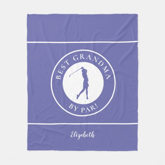 Beste Oma Golfer Monogram Pro Periwinkle Blue Fleecedecke (Vorderseite)