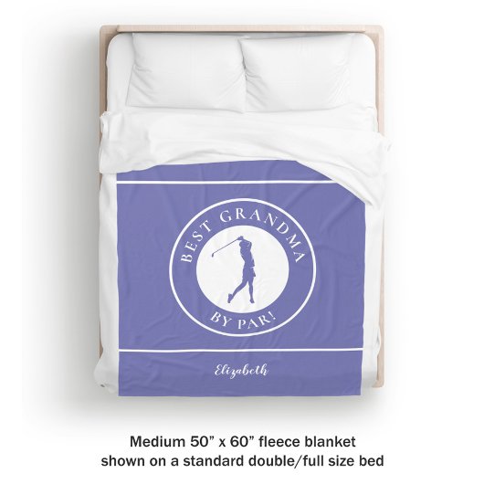 Beste Oma Golfer Monogram Pro Periwinkle Blue Fleecedecke