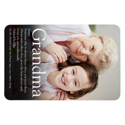 Beste Oma, Großmutter Definition Foto Magnet (Horizontal)