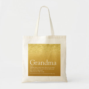 Beste Oma, Großmutter Definition Gold Glitter Tragetasche