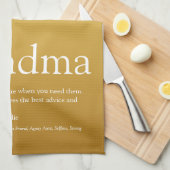 Beste Oma, Großmutter Definition Gold Glitzer Geschirrtuch (Viertel Falte)