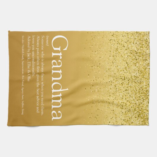 Beste Oma, Großmutter Definition Gold Glitzer Geschirrtuch (Horizontal)