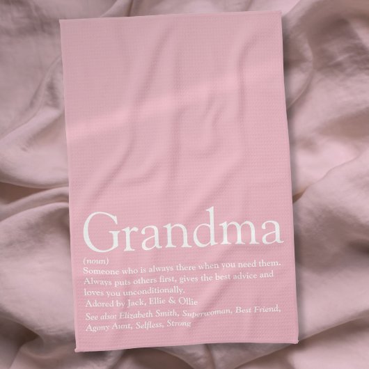 Beste Oma, Großmutter Definition Pink Geschirrtuch