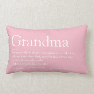 Beste Oma, Großmutter Definition Rosa Lendenkissen