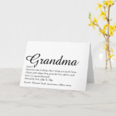 Beste Oma Großmutter Definition Script Karte (Gelbe Blume)