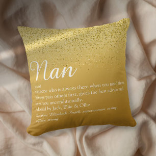 Beste Oma, Großmutter-Definitions-Schrift Gold Kissen