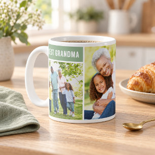 Beste Oma grüne Fotocollage Kaffeetasse