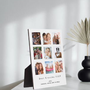 Beste Oma individuelles Foto Familien-Collage weiß Fotoplatte