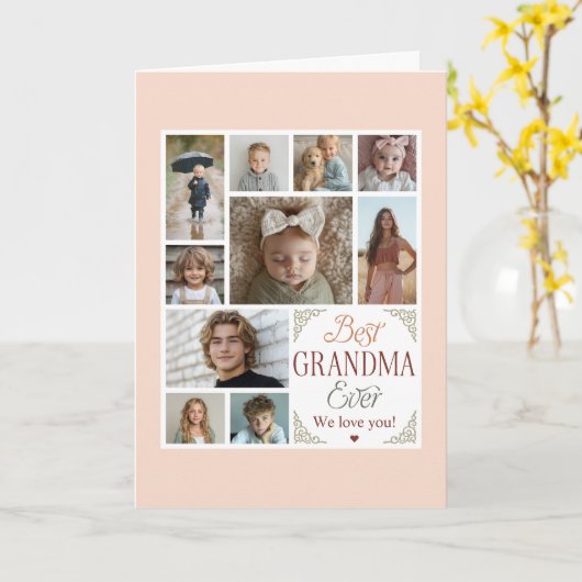 Beste Oma je 10 FotoCollage Karte (Gelbe Blume)