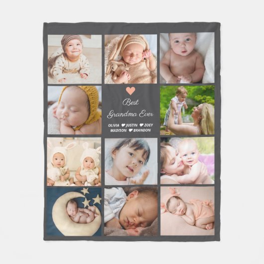 Beste Oma je 11-Foto Collage Fleecedecke (Vorderseite)