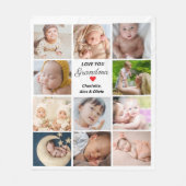 Beste Oma je 11-Foto Collage Fleecedecke (Vorderseite)